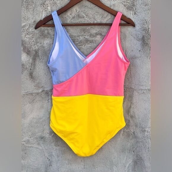 NWOT Crane 3 color block swimsuit Size Large - Picture 2 of 5